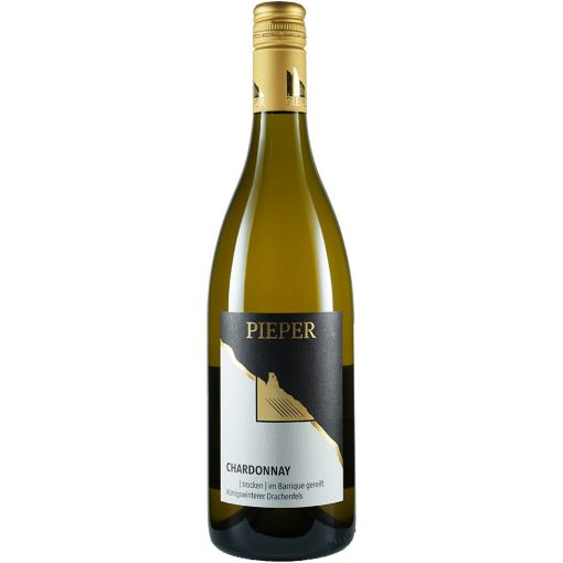 Weinflasche, Chardonnay Barrique trocken, Weißwein, Weingut Pieper, Mittelrhein