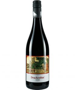 Weinflasche, Drachenblut trocken, Rotwein, Weingut Pieper, Mittelrhein