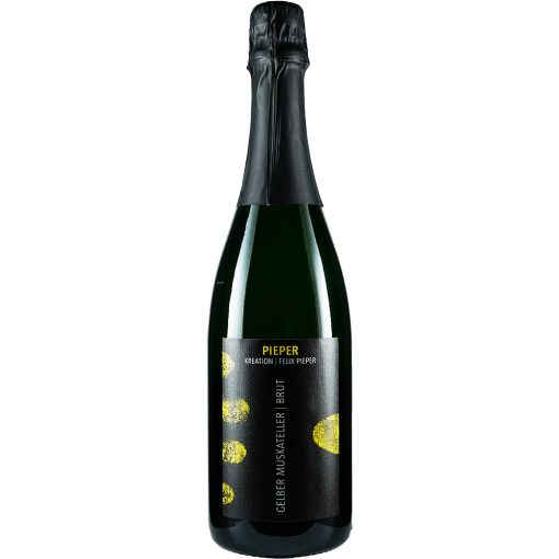 Sektflasche, Gelber Muskateller Brut, Sekt, Weingut Pieper