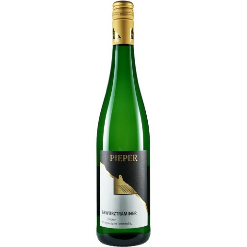 Weinflasche, Gewürztraminer trocken, Weißwein, Weingut Pieper, Mittelrhein