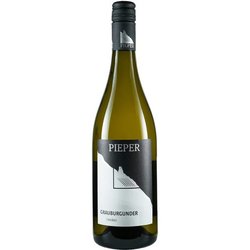Weinflasche, Grauburgunder trocken, Weißwein, Weingut Pieper, Mittelrhein