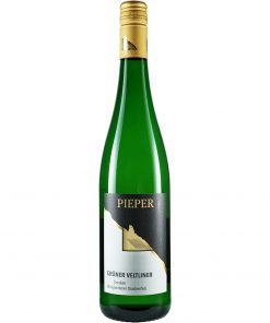 Weinflasche, Grüner Veltliner trocken, Weißwein, Weingut Pieper, Mittelrhein