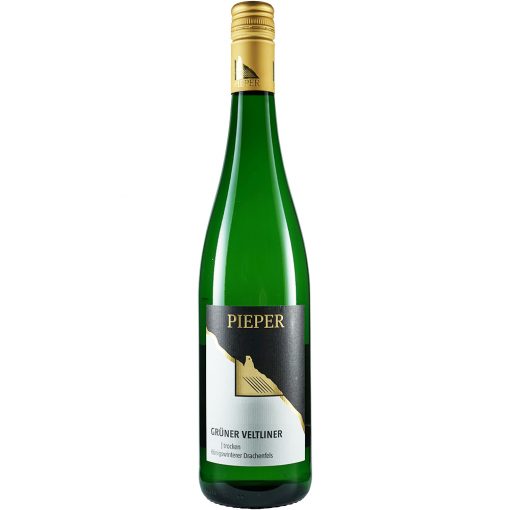 Weinflasche, Grüner Veltliner trocken, Weißwein, Weingut Pieper, Mittelrhein