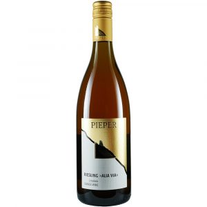 Weinflasche, Riesling Alia Via Orangewine trocken, Weißwein, Weingut Pieper, Mittelrhein