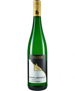 Weinflasche, Riesling Drachenlay Kabinett, Weißwein, Weingut Pieper, Mittelrhein