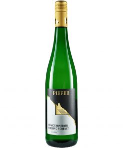 Weinflasche, Riesling Rüdenet trocken, Weißwein, Weingut Pieper, Mittelrhein
