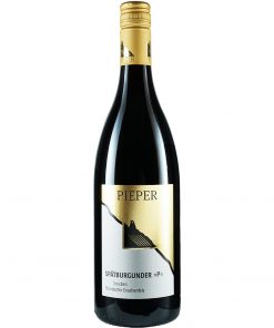 Weinflasche, Spätburgunder "P" trocken, Rotwein, Weingut Pieper, Mittelrhein