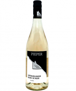 Flaschenfoto des Spätburgunder Blanc de Noir des Weingutes Pieper aus Königswinter im Weinanbaugebiet Mittelrhein