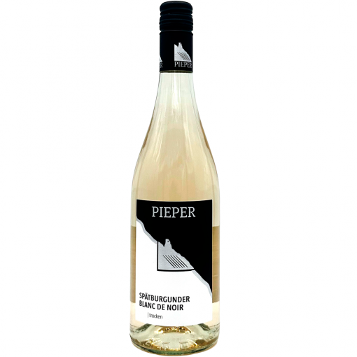 Flaschenfoto des Spätburgunder Blanc de Noir des Weingutes Pieper aus Königswinter im Weinanbaugebiet Mittelrhein