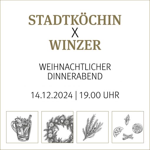 14.12.2024: Stadtköchin x Winzer: Weihnachtlicher Dinnerabend mit Astrid Kuth